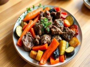 Carne de Panela Low Carb com Legumes Rústicos