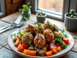 Almôndegas Low Carb Assadas com Ervas Aromáticas