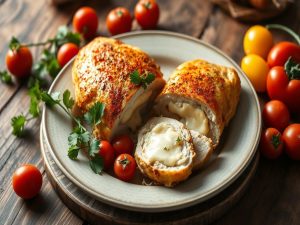 Frango Recheado com Queijo Low Carb à Brasileira