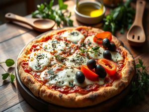 Massa de Pizza Low Carb com Queijo e Ervas