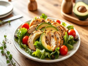Salada de Frango com Abacate Low Carb Deliciosa
