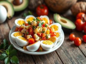 Salada de Ovos Low Carb Tropical