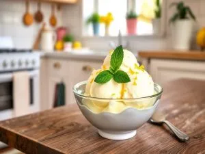 Sorvete Low Carb Caseiro de Coco e Limão