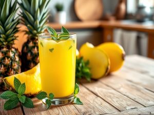 Suco de Abacaxi com Hortelã Detox Low Carb